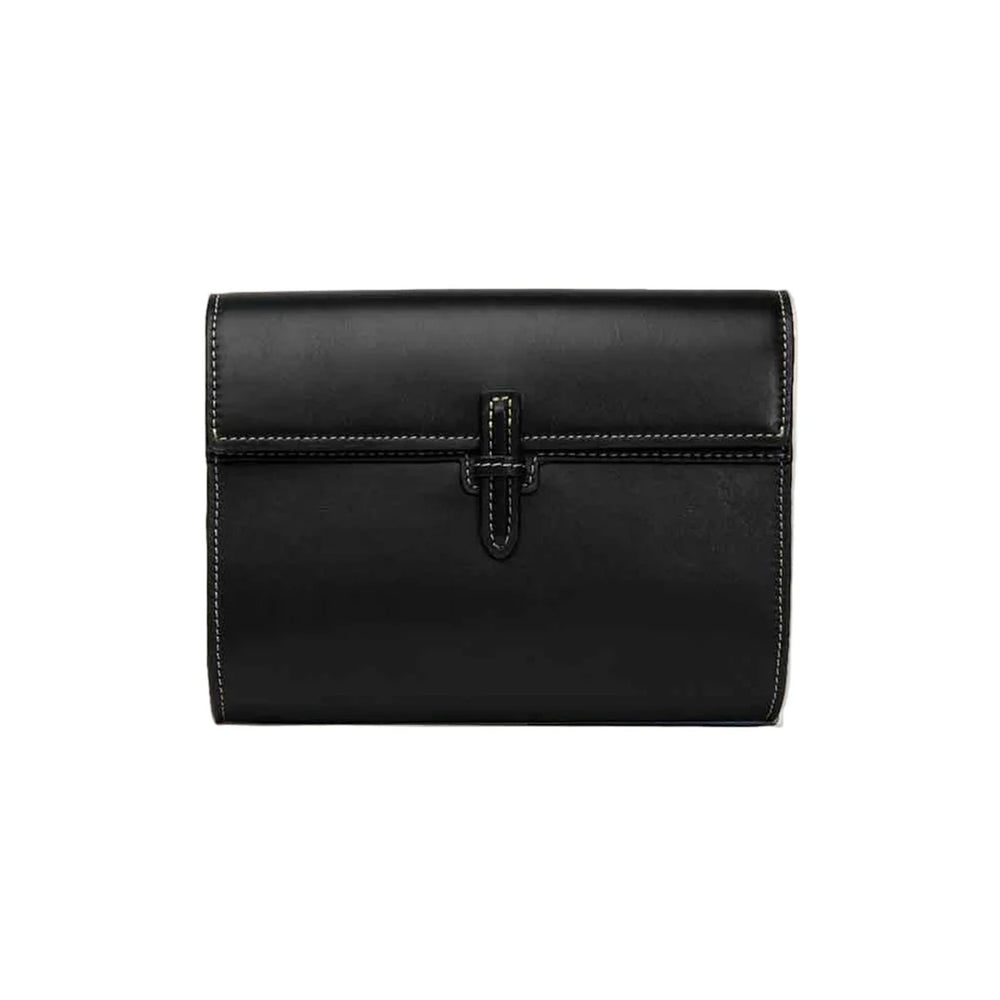 The Small Soft Clutch in Black Nappa