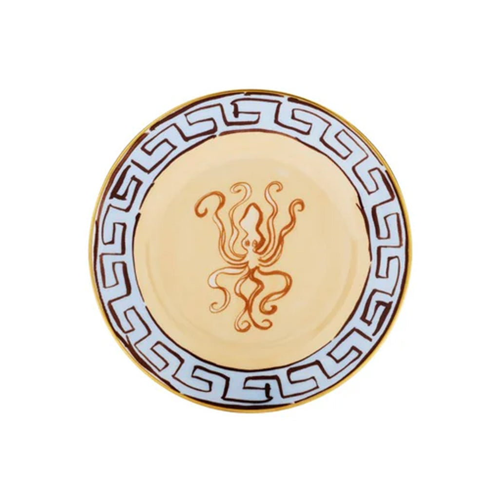 Ill Viaggio Di Nettuno Bread Plate in Brown & Light Blue