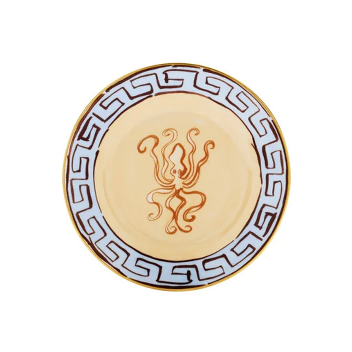 Ill Viaggio Di Nettuno Bread Plate in Brown & Light Blue