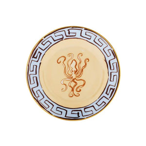 Ill Viaggio Di Nettuno Bread Plate in Brown & Light Blue