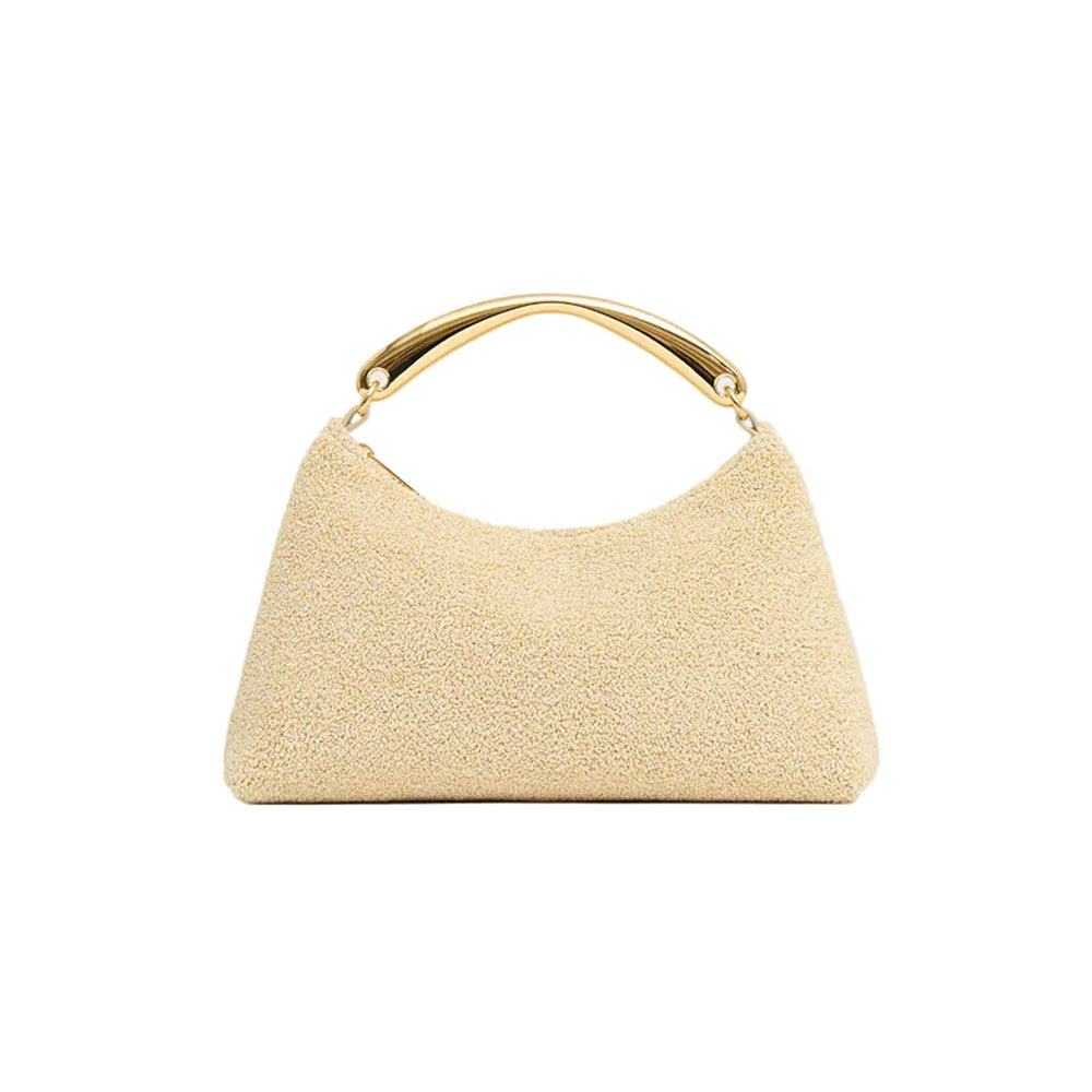 Metal Handle Rhea in Jasmine Textured Raffia