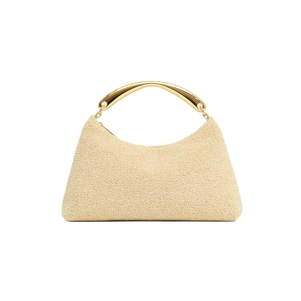 Metal Handle Rhea in Jasmine Textured Raffia