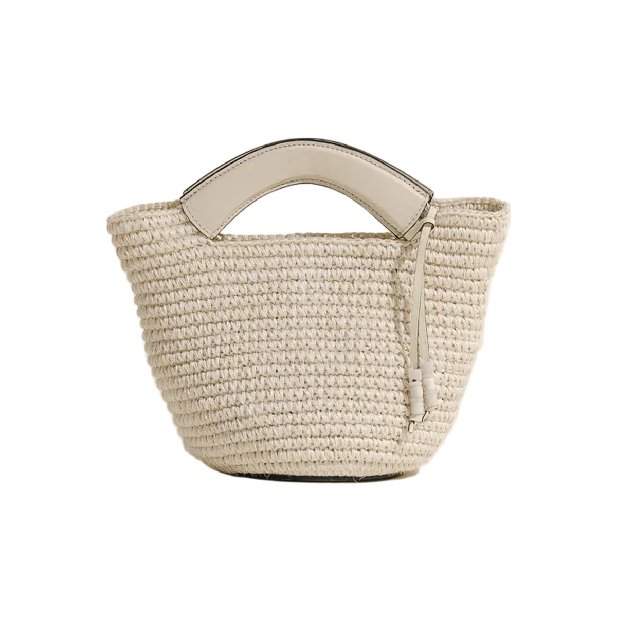 The Small Woven Shopper in Oyster Natural Fiber