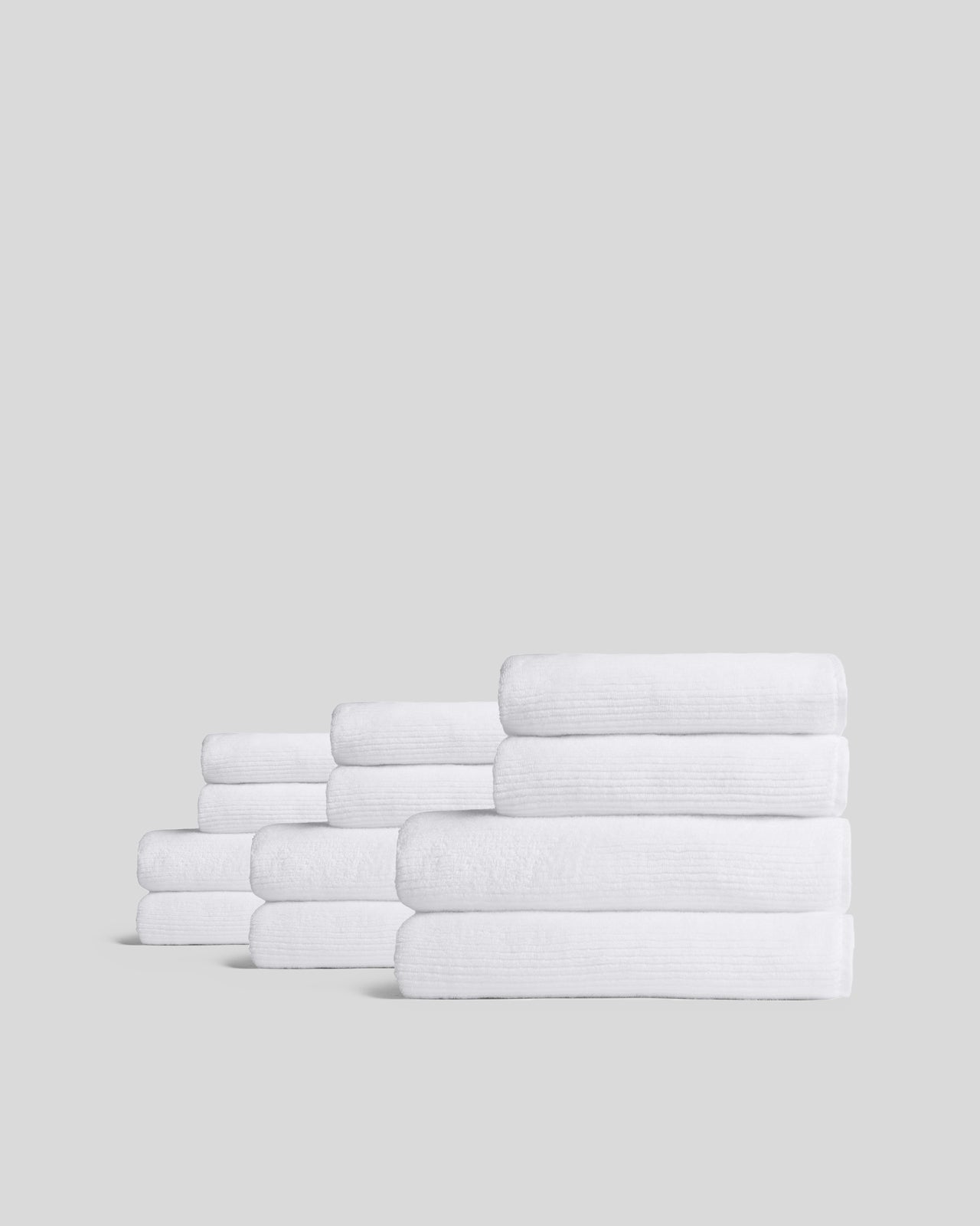 6+6 Soft Rib Bath Bundle, White