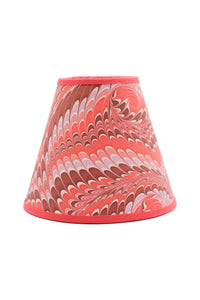 6" hand-marbled clip-on sconce lampshade with florentine pink pattern