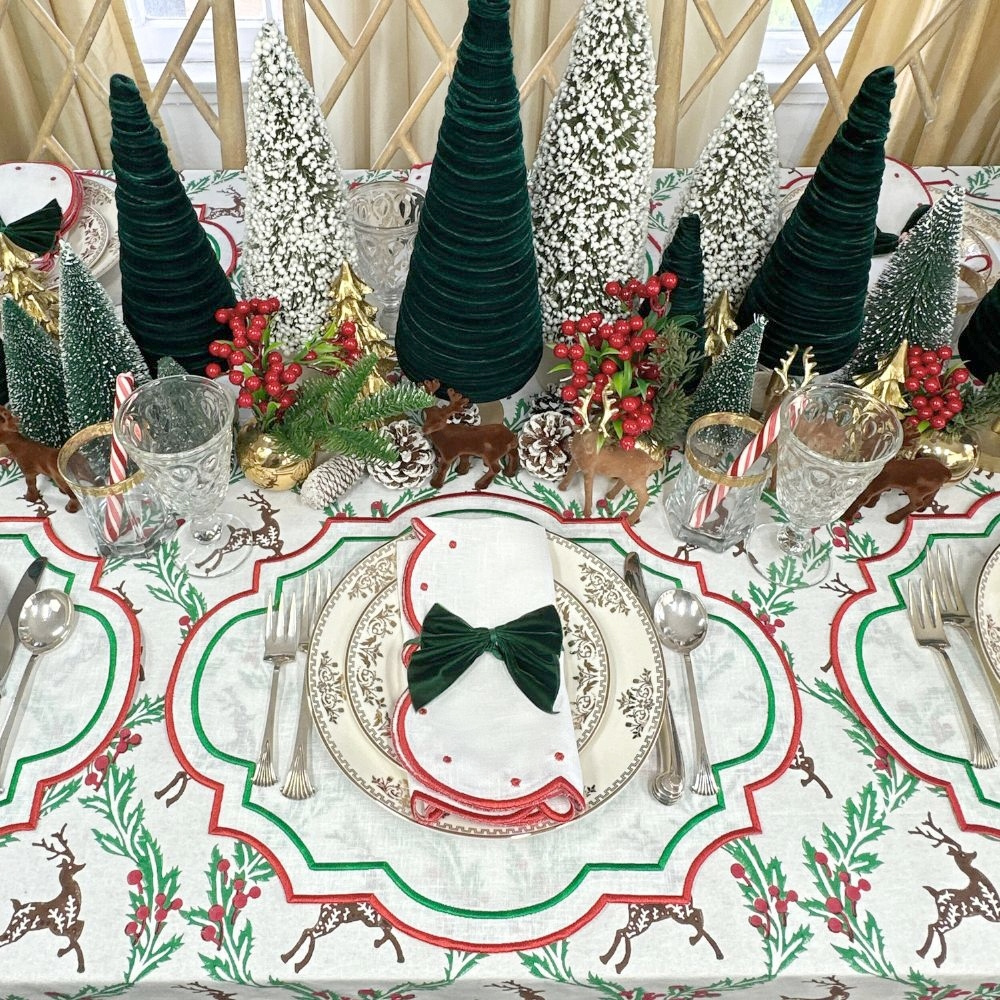 Enchanted Christmas Reindeer Tablecloth