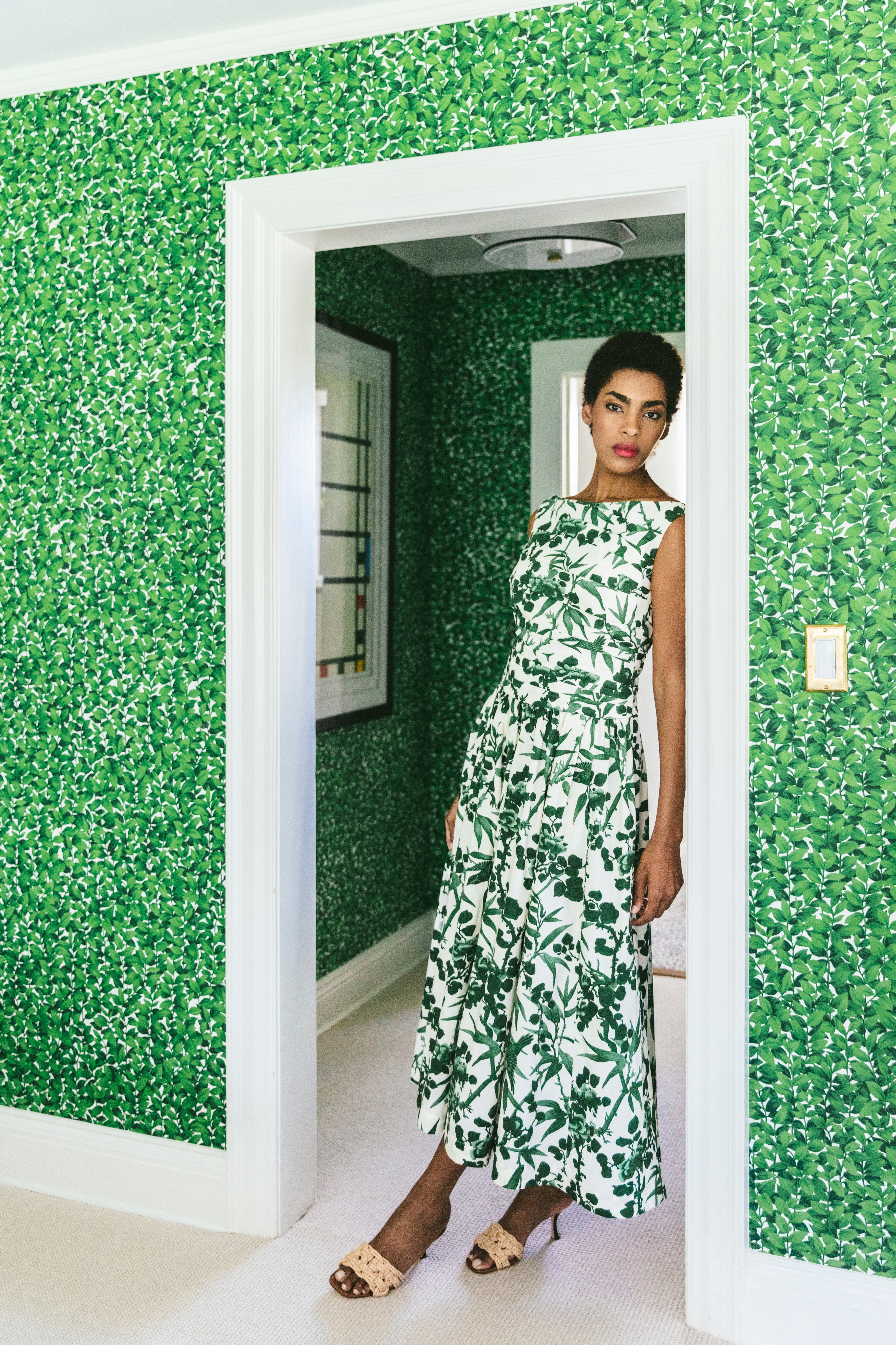 Zora Dress in Colette Toile Green