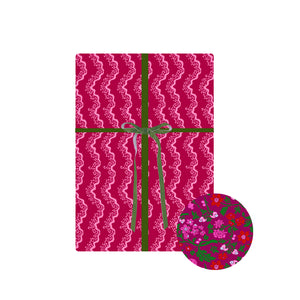 Wavy Floral Vine Reversible Gift Wrap
