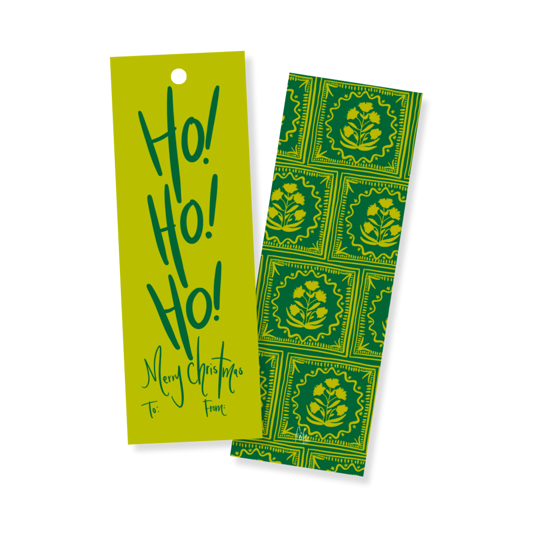 Block Print Block Print Ho! Ho! Ho! Gift Tag Set