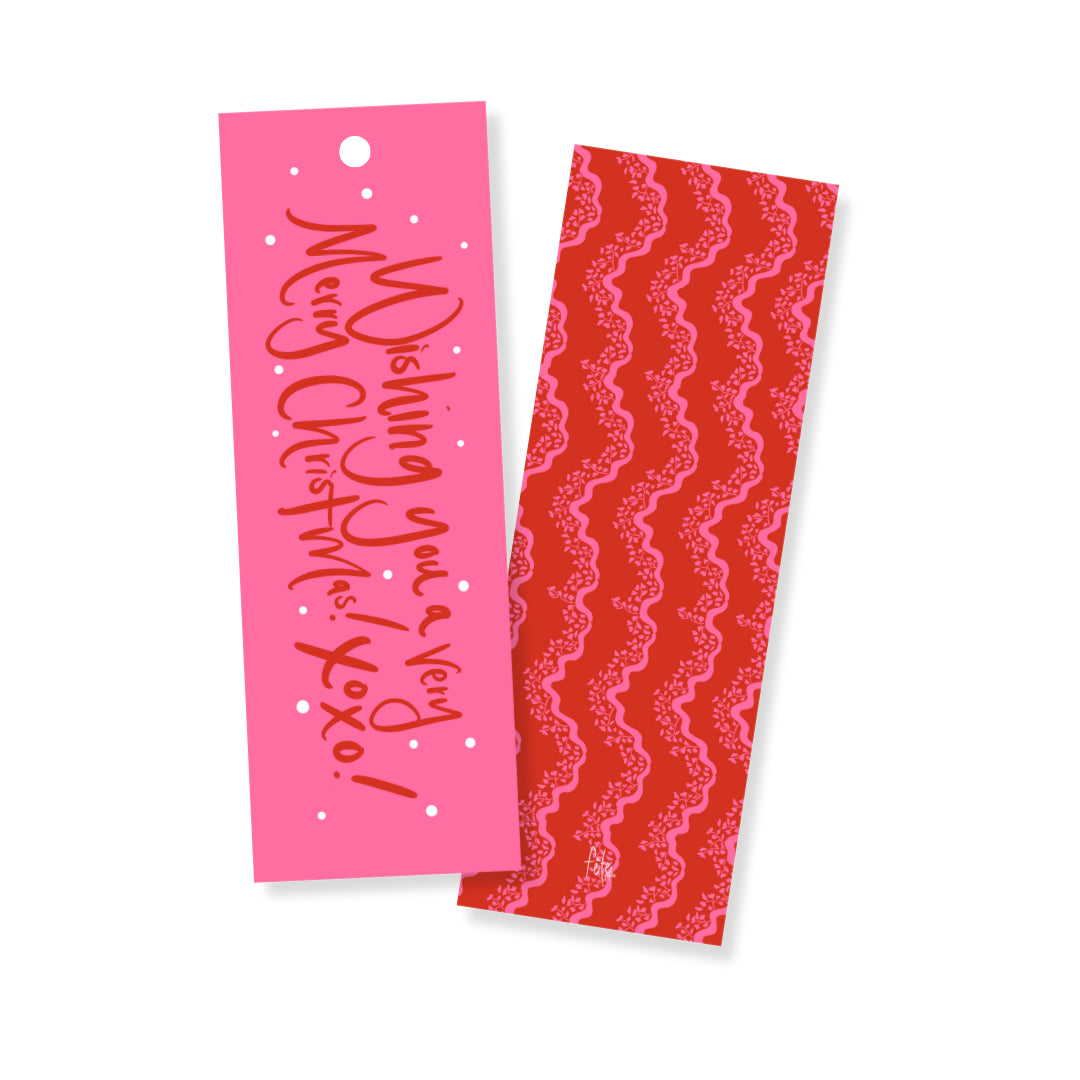 Merry Christmas Floral Vine Gift Tag Set