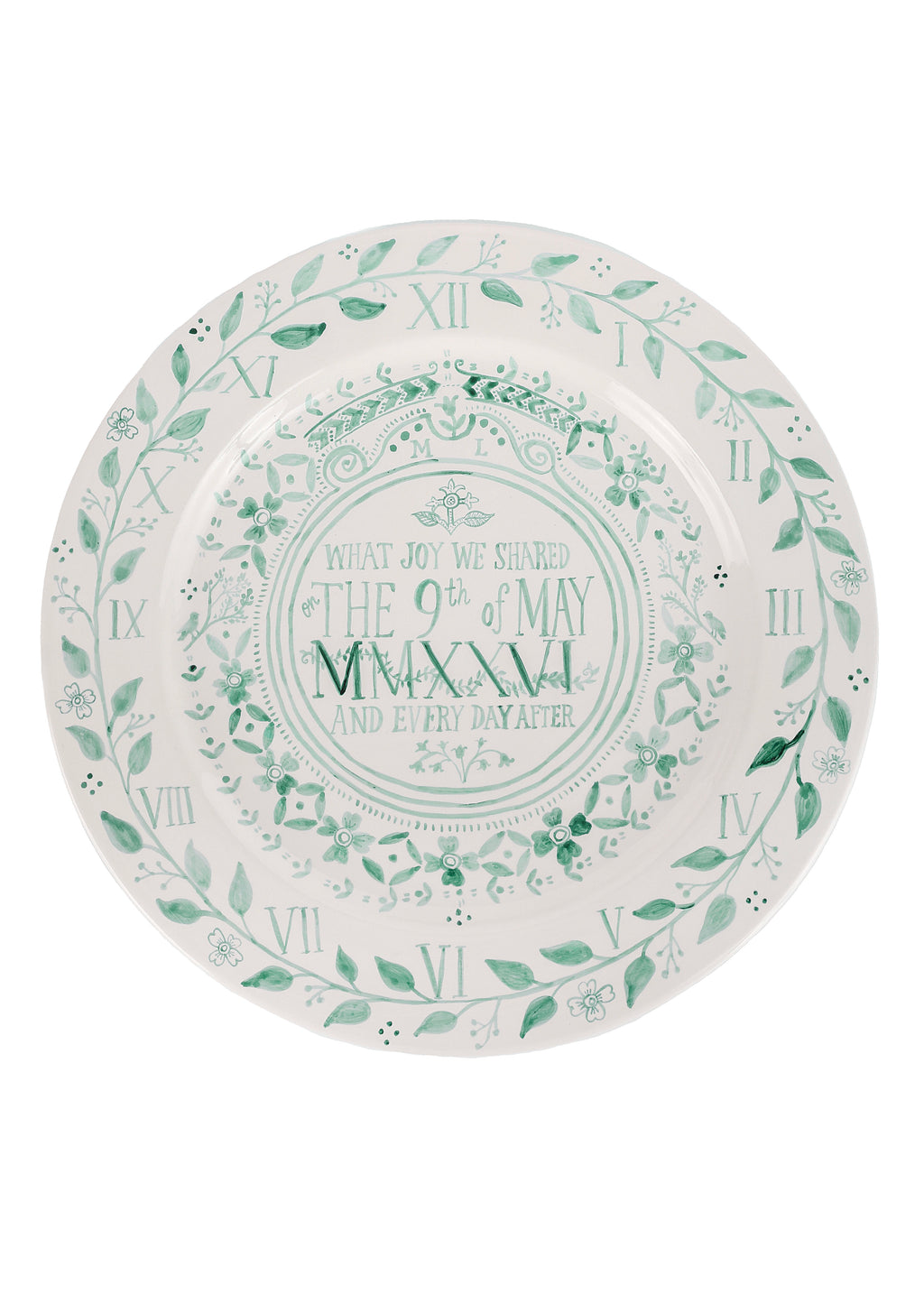 Wedding Platter in Clock with Vines