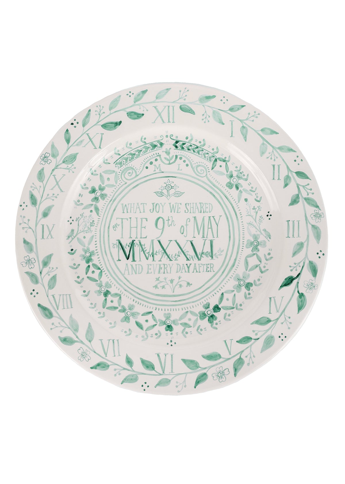 Wedding Platter in Clock with Vines
