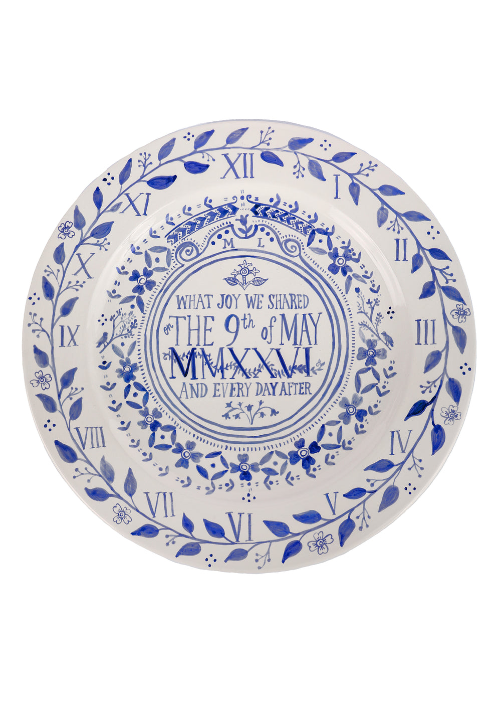 Wedding Platter in Clock with Vines