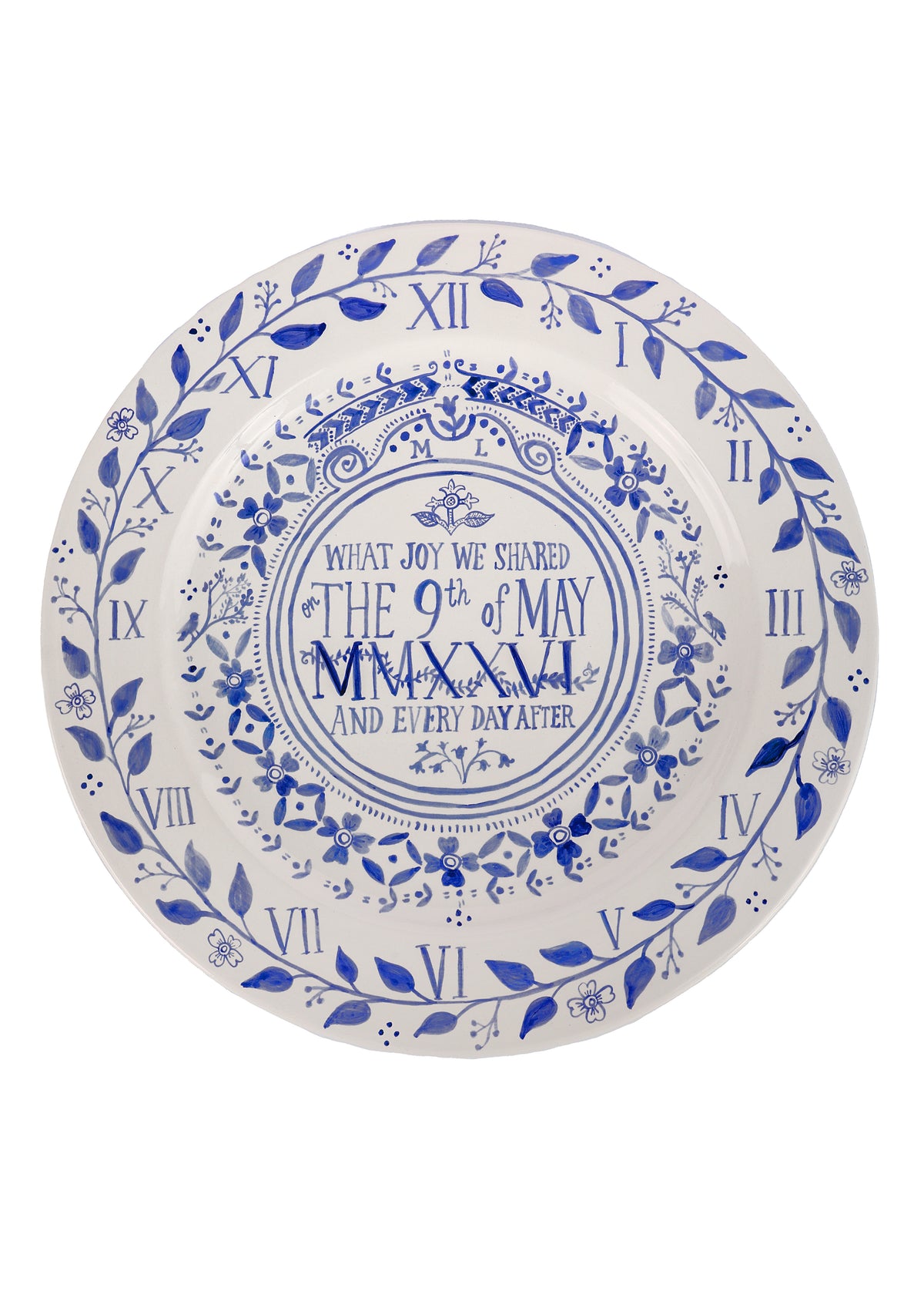 Wedding Platter in Clock with Vines