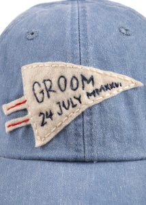 Hand Embroidered “Groom” Baseball Cap