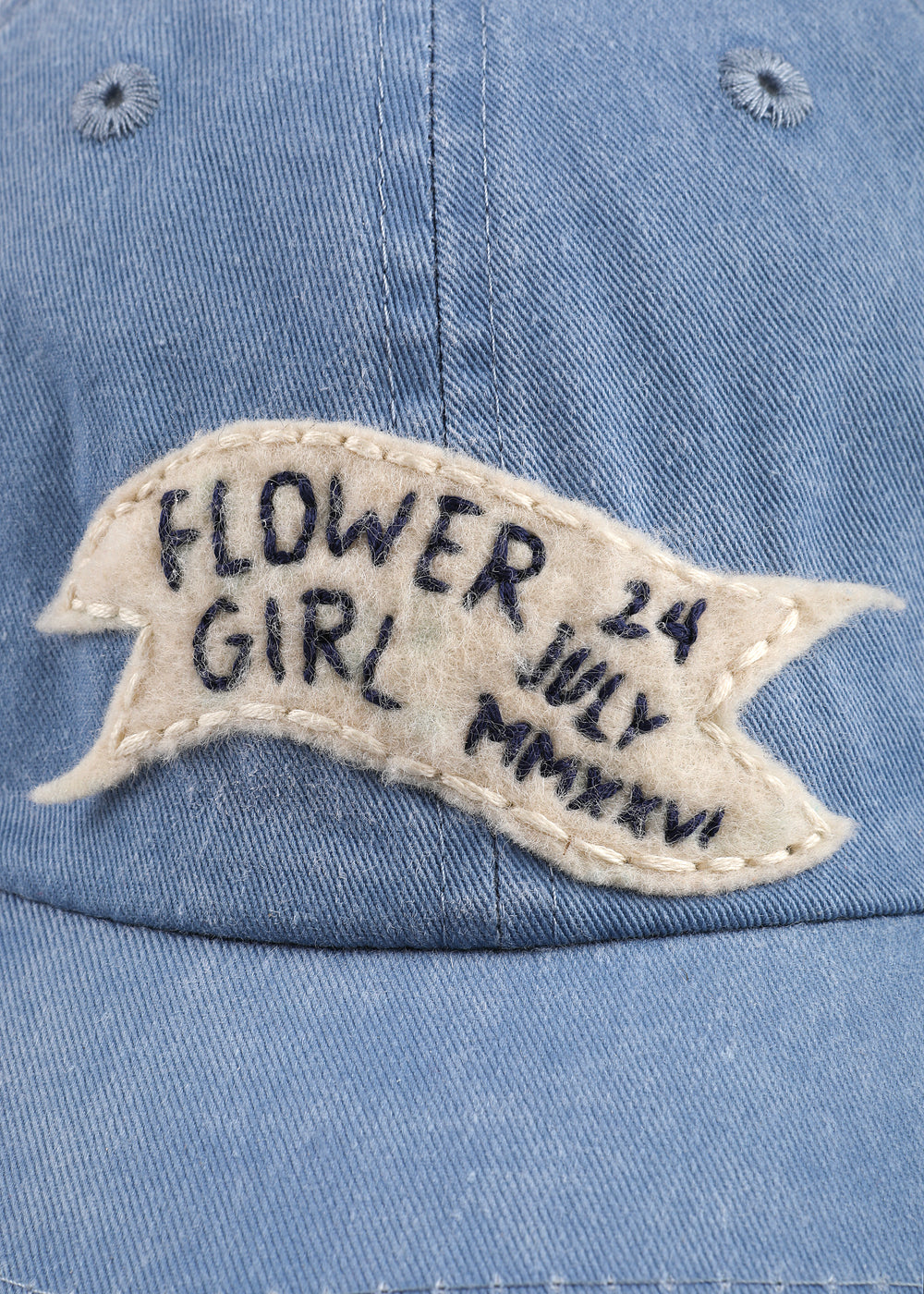 Hand Embroidered “Flower Girl” Baseball Cap
