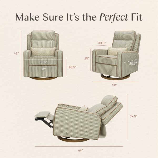 Make Sure It’s the Perfect Fit: Sigi Pro recliner and swivel glider measurement diagram