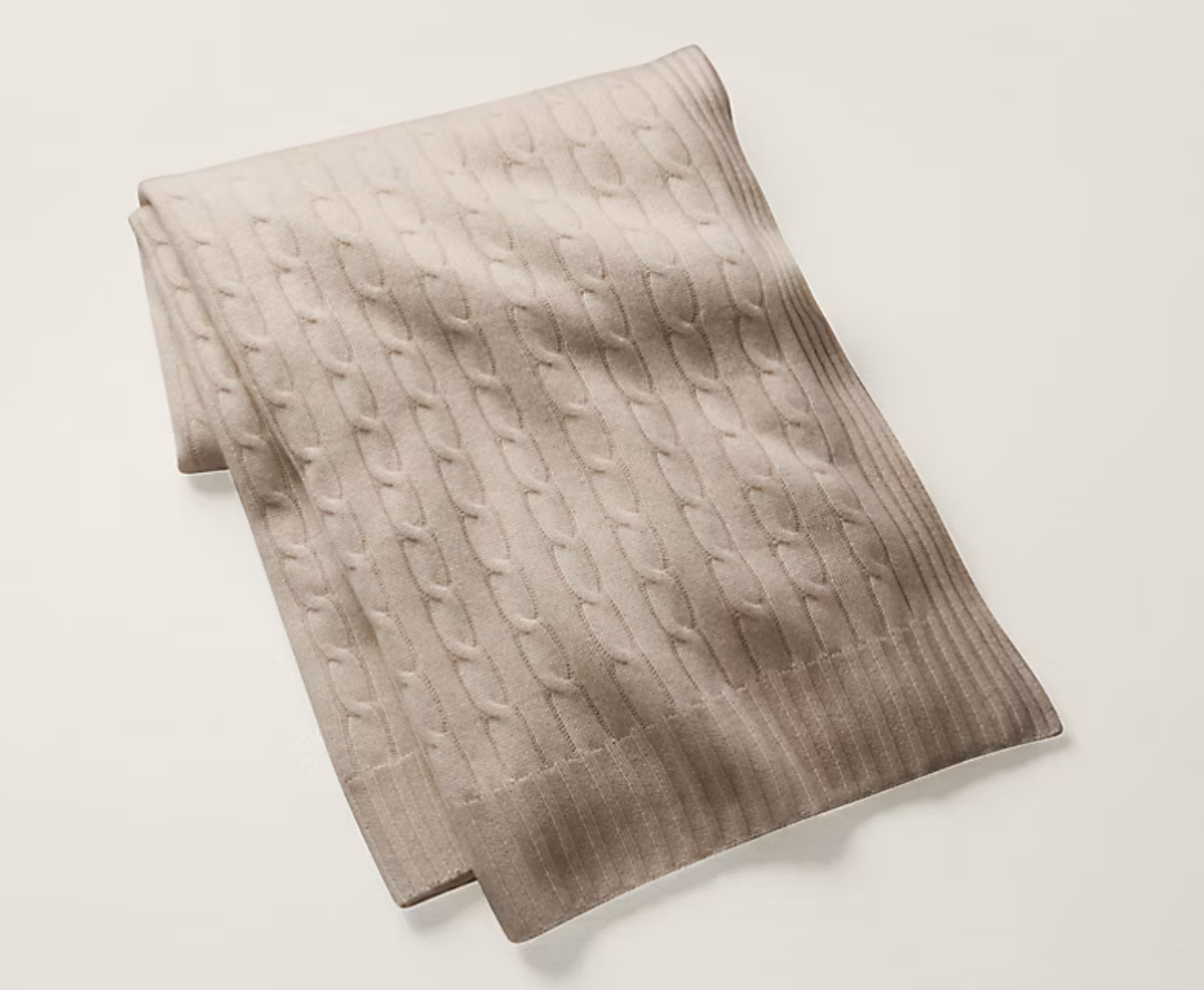 Cable Cashmere Throw Blanket