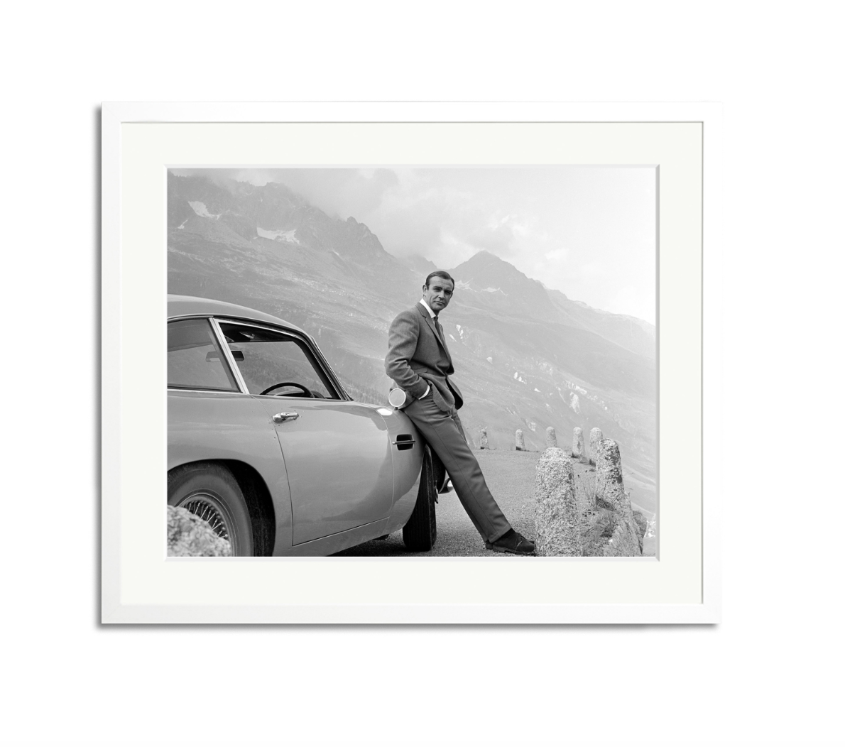 Connery and his Aston Martin Framed Photography Print