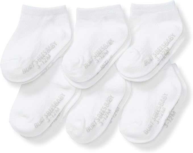 Baby Girls' Ankle Socks with Non-Slip Grips (6-Pack)