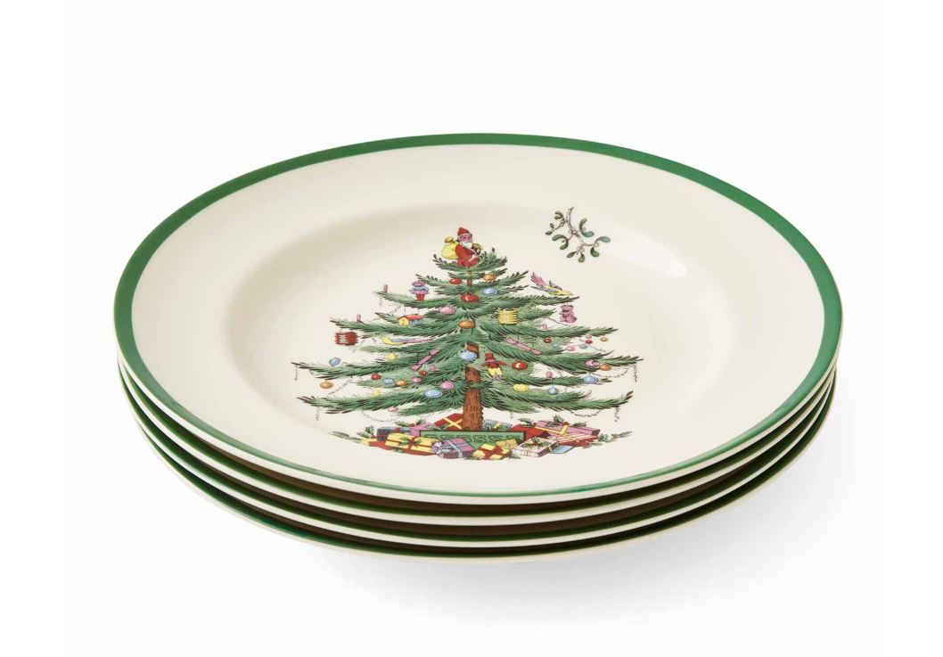 Christmas Tree Set of 4 Dinner Plates