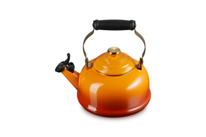 Le Creuset Whistling Kettle with Light Gold Knob, 1.7 qt., Persimmon