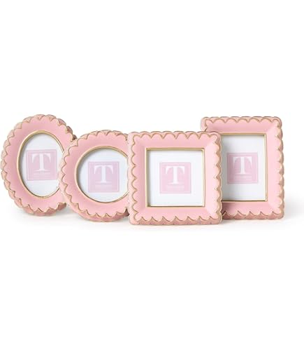 Pink Scalloped Mini Photo Frame, Set of 4