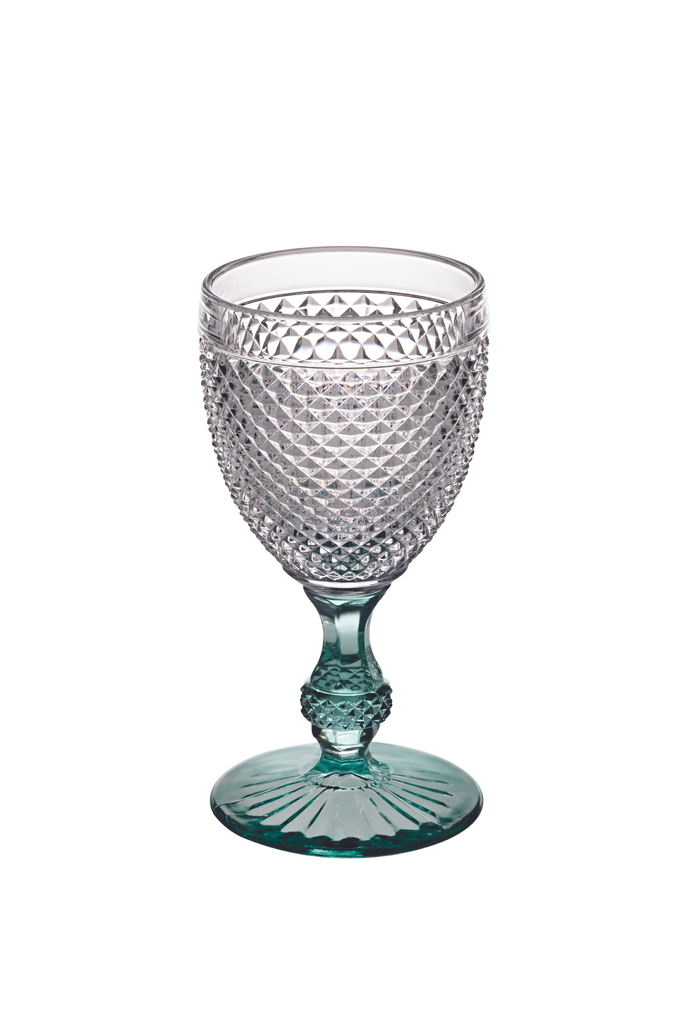 Bicos Bicolor Goblet With Mint Stem, Set of 4