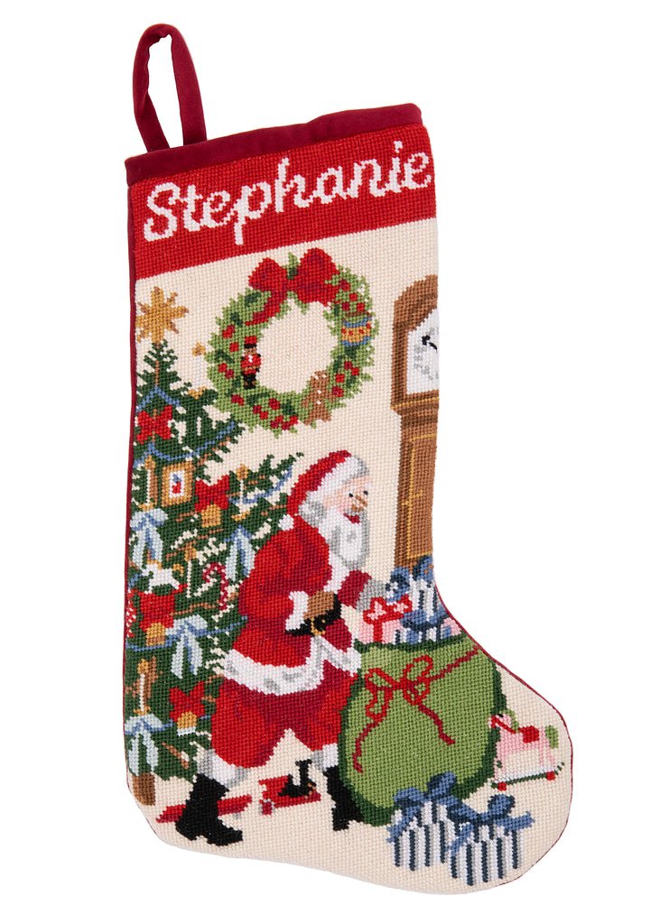 Stephanie Fishwick for Over The Moon Needlepoint Santa Stocking