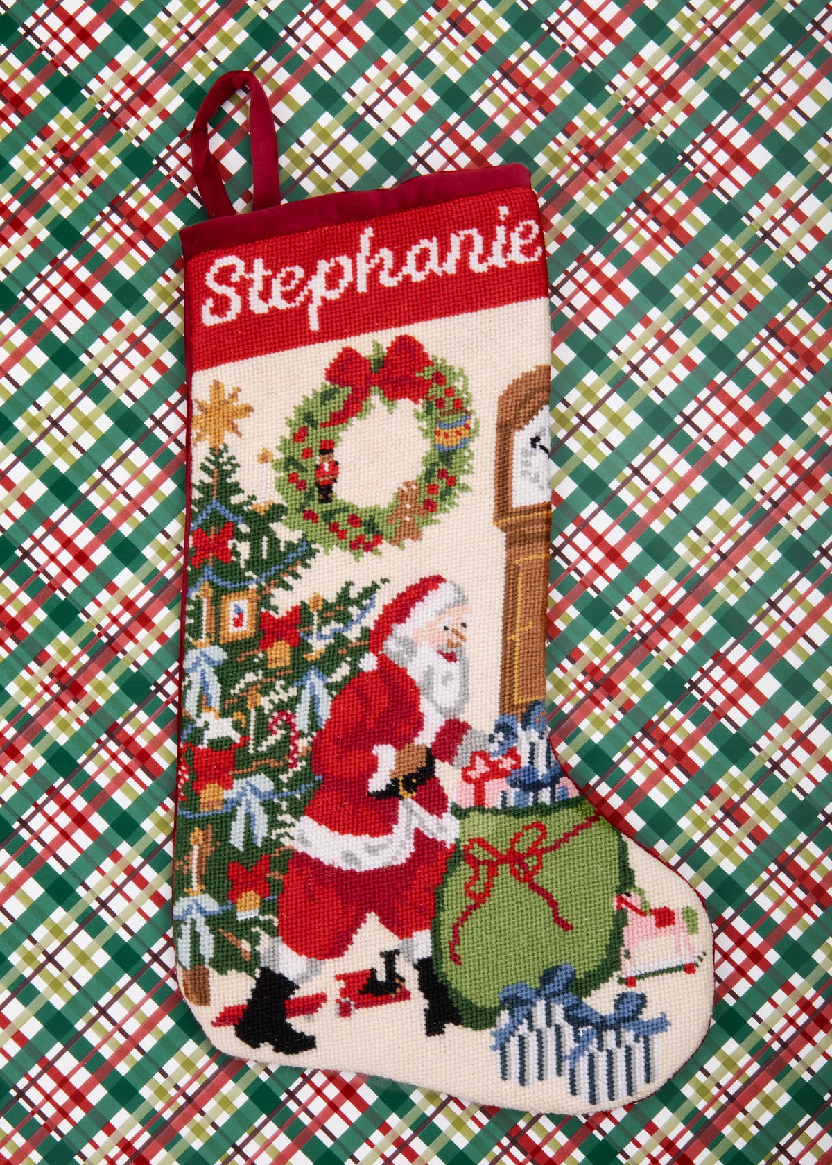Stephanie Fishwick for Over The Moon Needlepoint Santa Stocking
