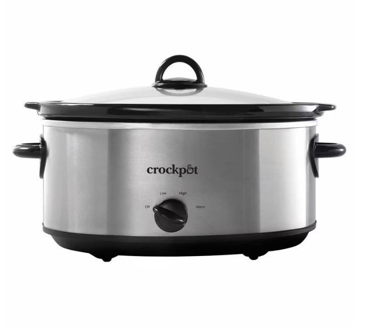Crock-Pot 7qt Manual Slow Cooker - Stainless Steel: Original Slow Cooker, Removable Stoneware, Stay-Cool Handles, 270W