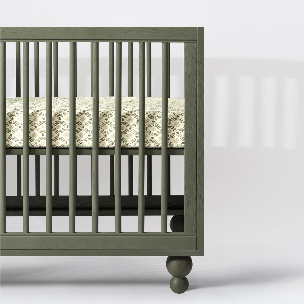 All-Stages® Midi Crib Sheet in GOTS Certified Organic Brushed Cotton by Nate Berkus in Juniper Star