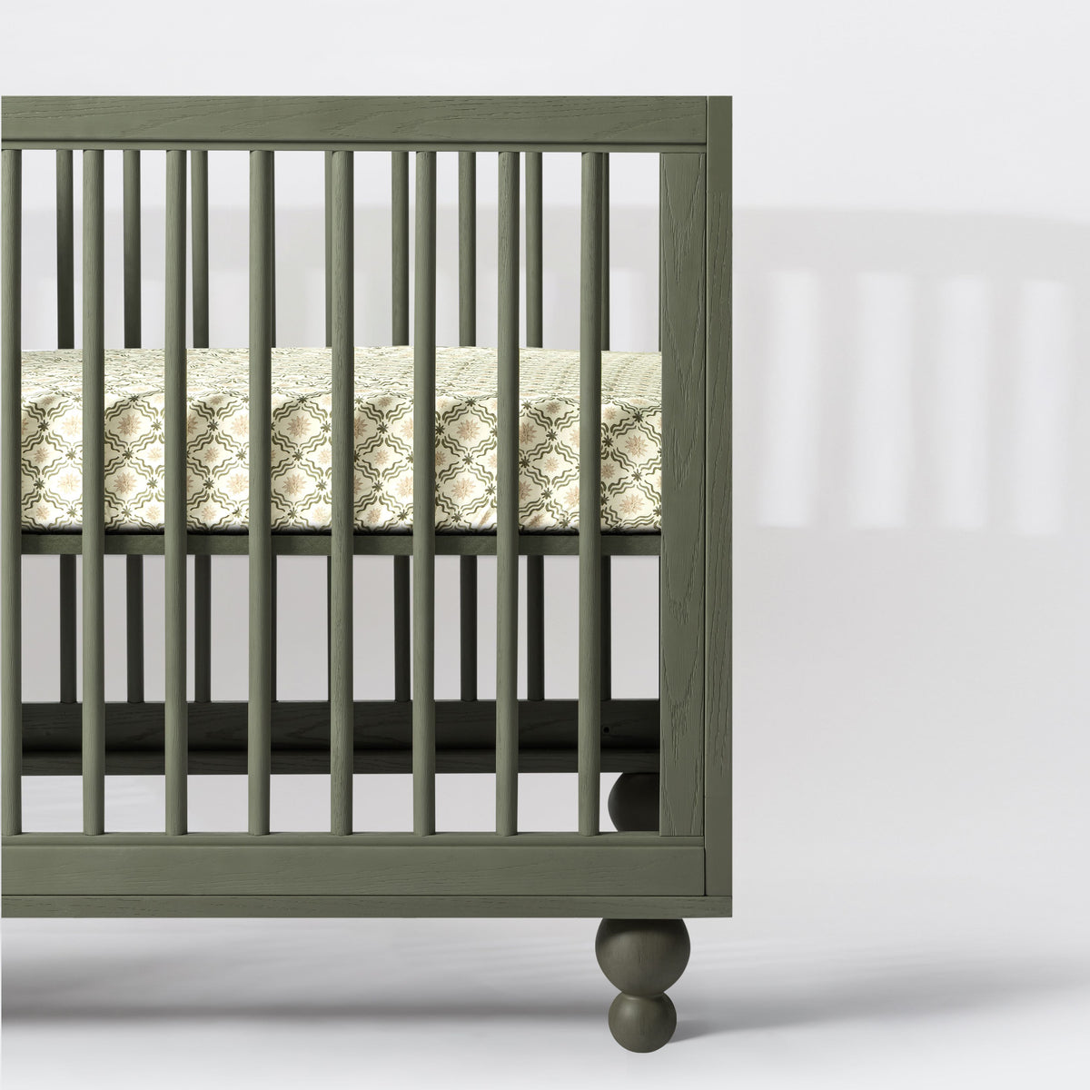 All-Stages® Midi Crib Sheet in GOTS Certified Organic Brushed Cotton by Nate Berkus in Juniper Star