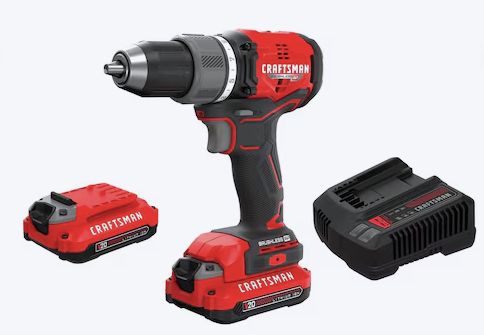 CRAFTSMAN V20 RP 20-volt Max 1/2-in Keyless Brushless Cordless Drill (2-Batteries, Charger and Soft Bag included)
