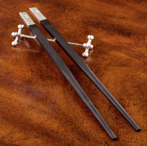Silver Chopsticks with Holder
