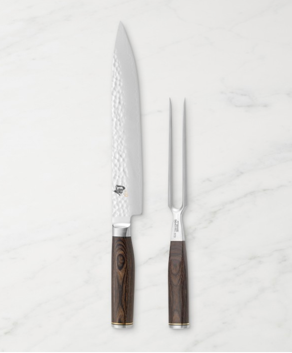 Shun Premier Carving Knife & Meat Fork Set