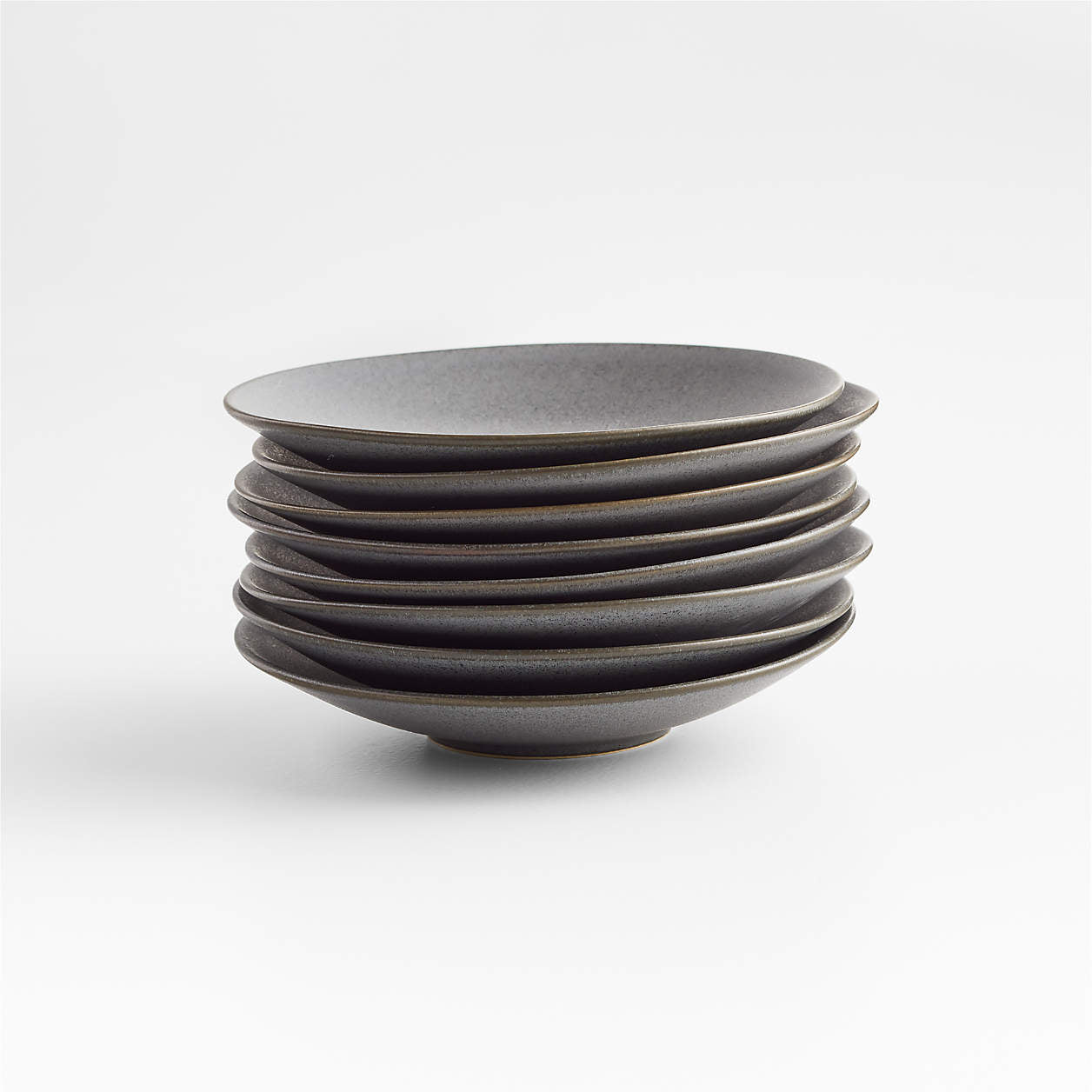 Craft Charcoal Grey Stoneware Appetizer Plates, Set of 8