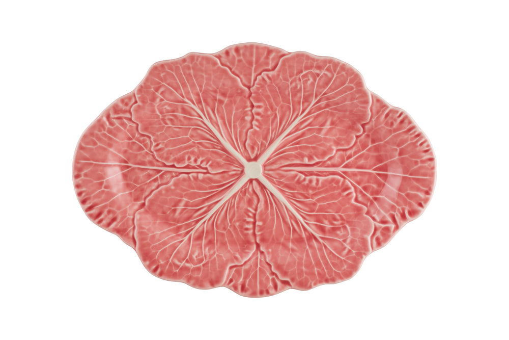 Cabbage Oval Platter 15" in Pink