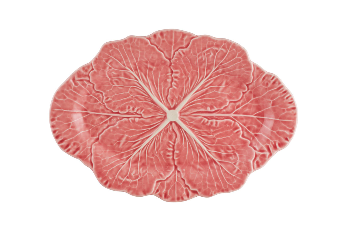 Cabbage Oval Platter 15" in Pink