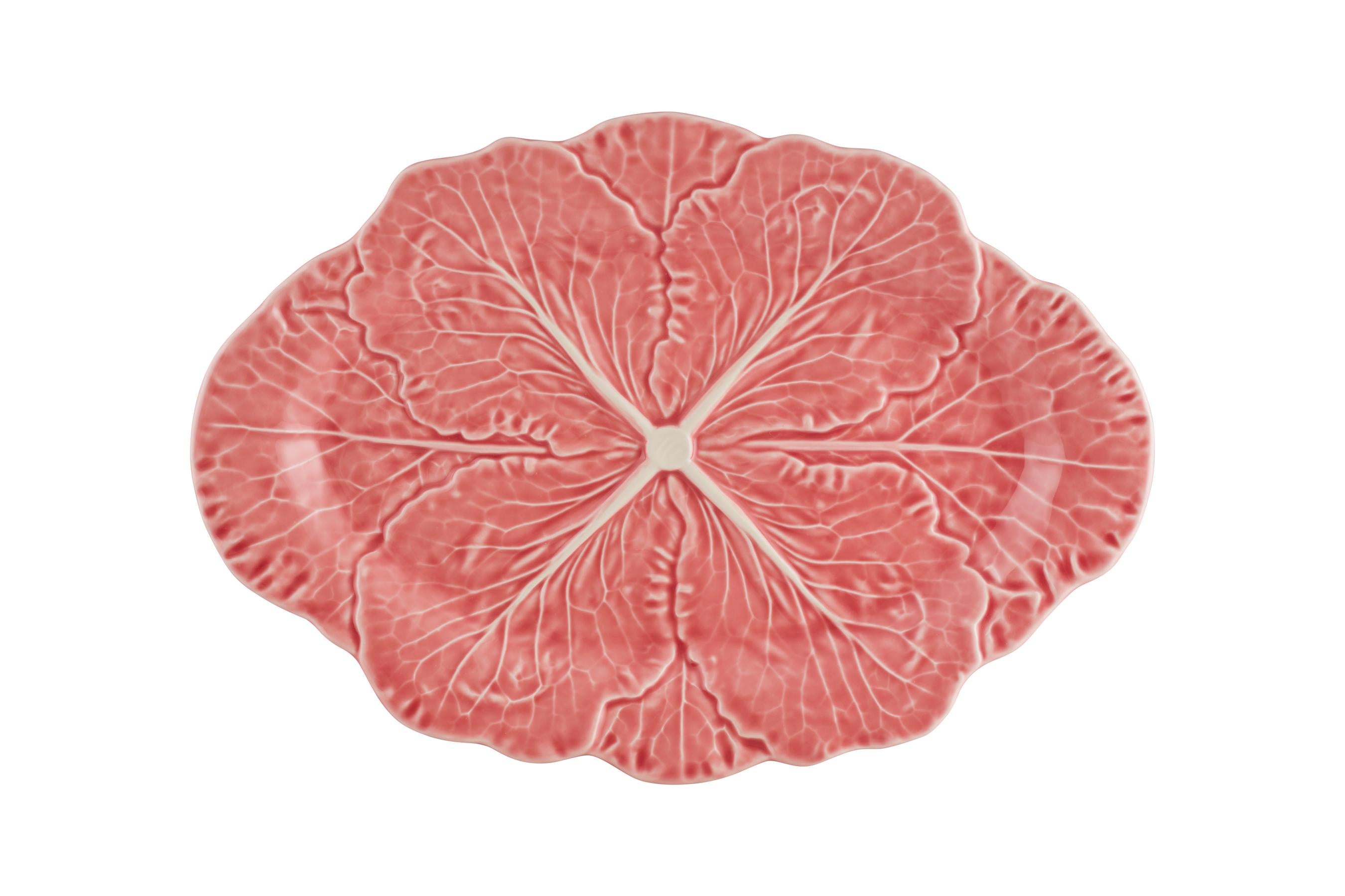 Cabbage Oval Platter 15" in Pink