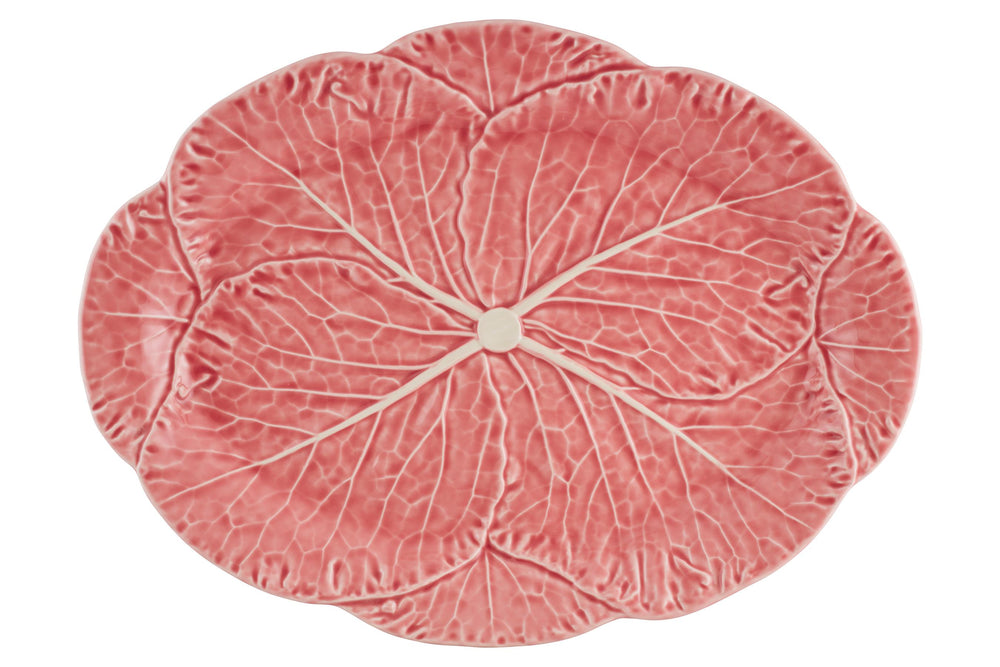 Cabbage Oval Platter 17" in Pink