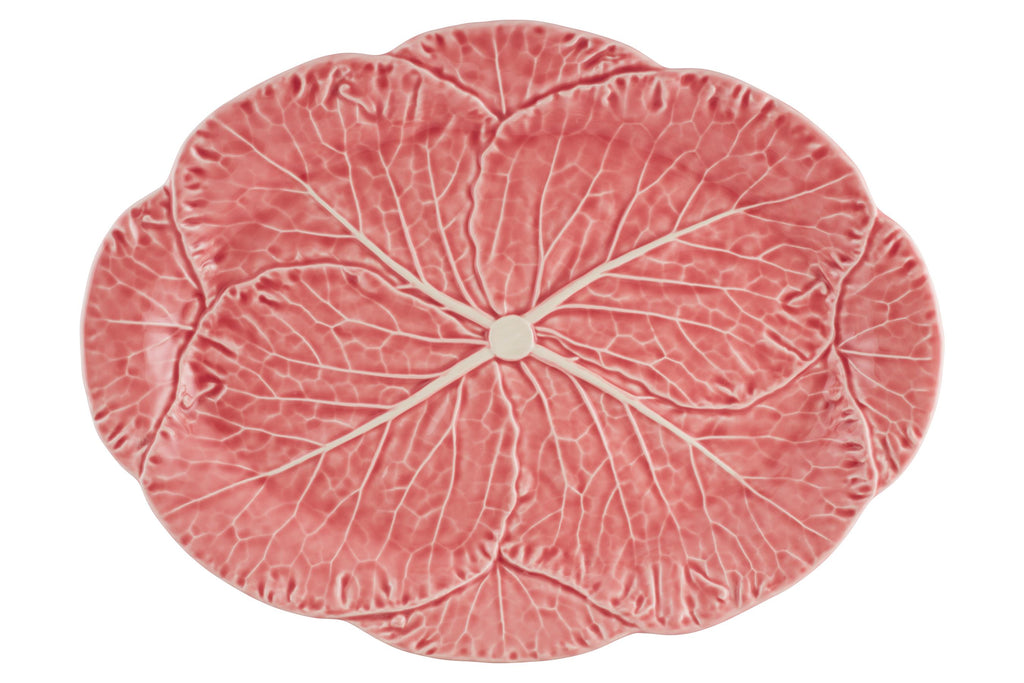 Cabbage Oval Platter 17" in Pink
