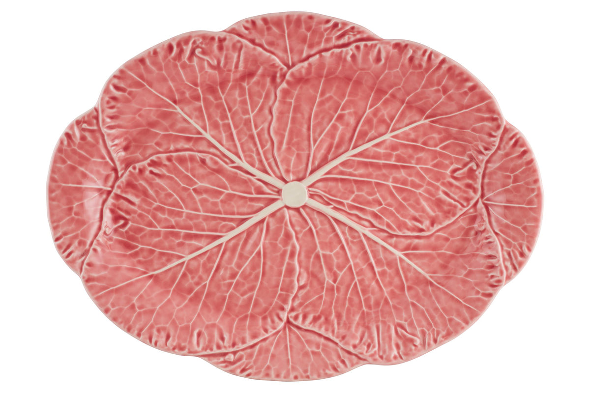 Cabbage Oval Platter 17" in Pink