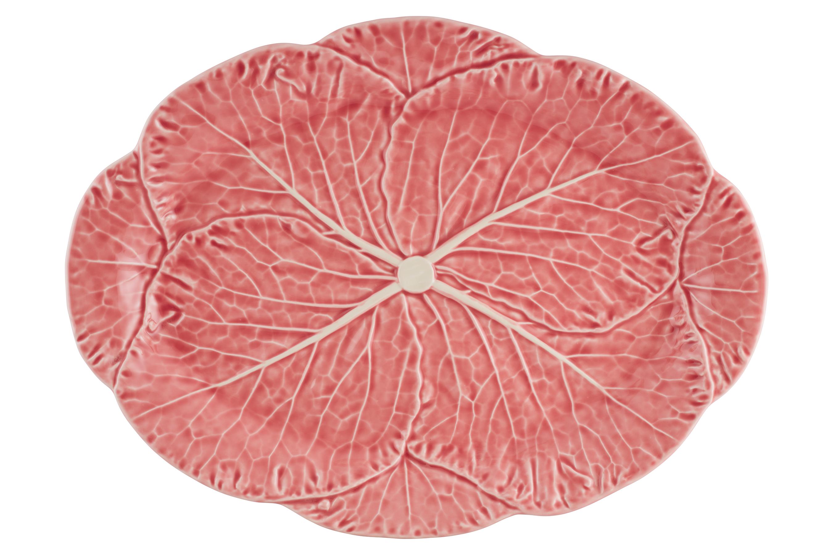 Cabbage Oval Platter 17" in Pink