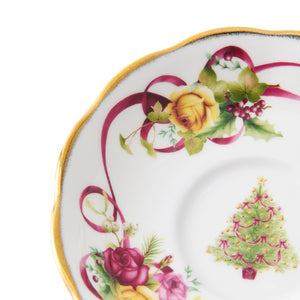 Old Country Roses Christmas Tree Teacup & Saucer