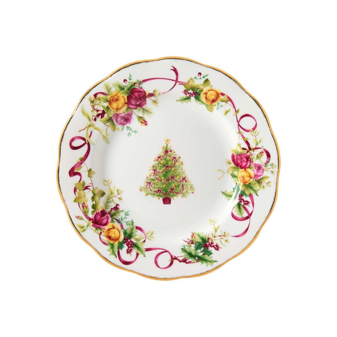 Old Country Roses Christmas Tree Plate