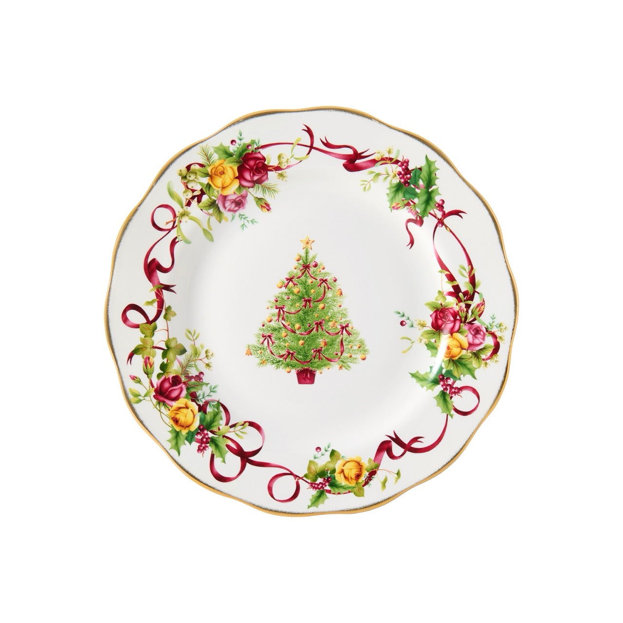 Old Country Roses Christmas Tree Plate