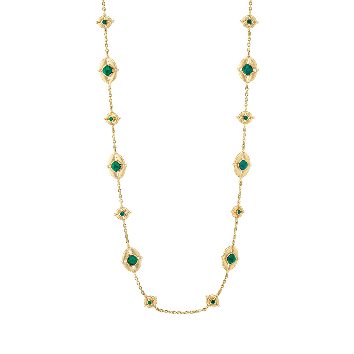 Mystic Eye Double-Sided Necklace in Blue Labradorite & Green Onyx