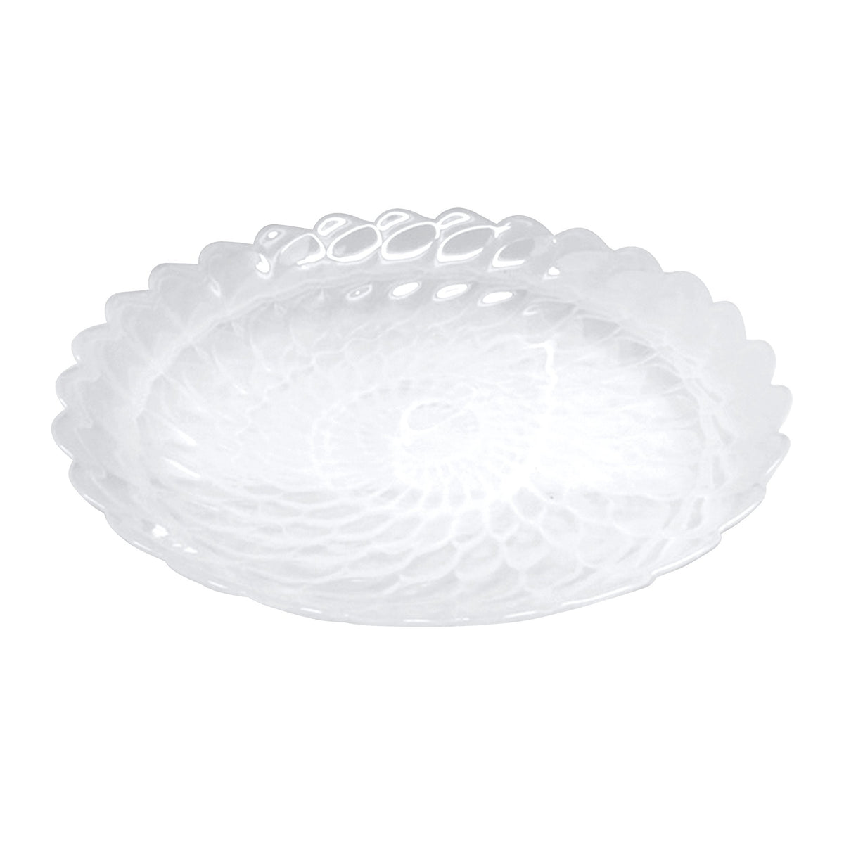 Alabaster White Large Scallop Rim Bowl | Mariposa