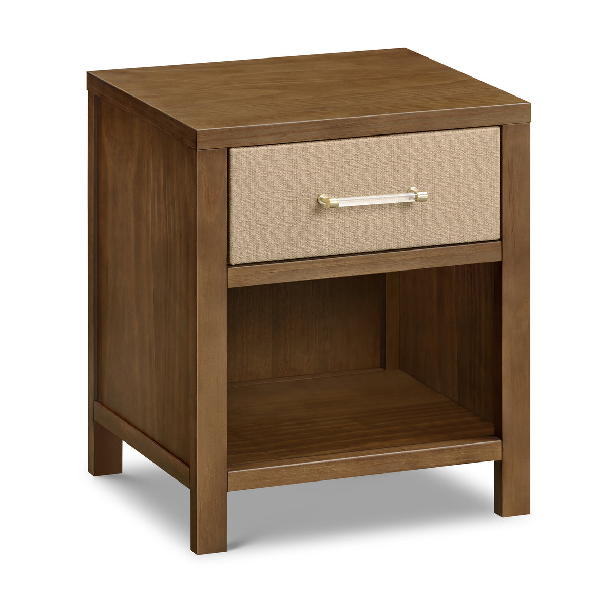 Eloise Assembled Nightstand in Natural Walnut & Performance Sand Eco-Weave